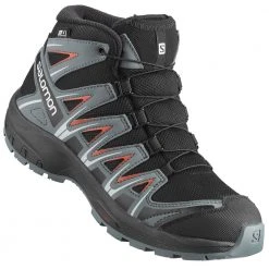 Salomon XA Pro 3D Mid Freizeitschuhe Black/Stormy Weather/Cherry Tomato Kinder