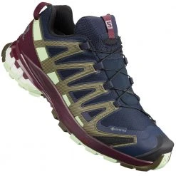 Salomon XA Pro 3D V8 Gore-Tex Wanderschuhe Navy Blazer/Wine Tasting/Patina Green Damen