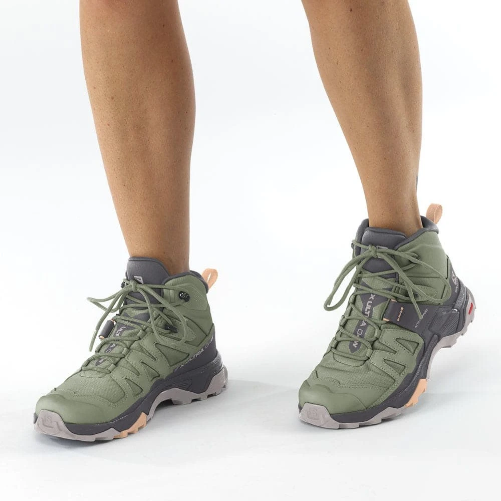 Salomon X Ultra 4 Mid GTX Hikingschuhe Oil Green/Magnet/Almond Cream Damen 7 Salomon X Ultra 4 Mid GTX Hikingschuhe Oil Green/Magnet/Almond Cream Damen – Bild 7